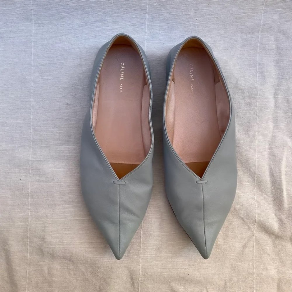 CELINE  Soft V-Neck Nappa Babouche Stitch Shoes EU 36 US 6